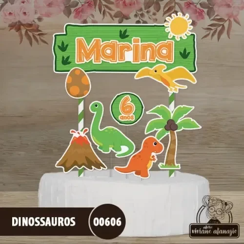 Topo de Bolo Dinossauros - 00606