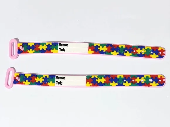 Pulseira de Identificação Infantil Autismo 19cm - 4 Unidades