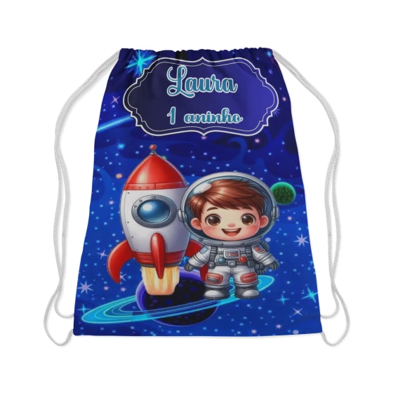 Mochilinha Personalizada para lembrancinha Menina Astronauta