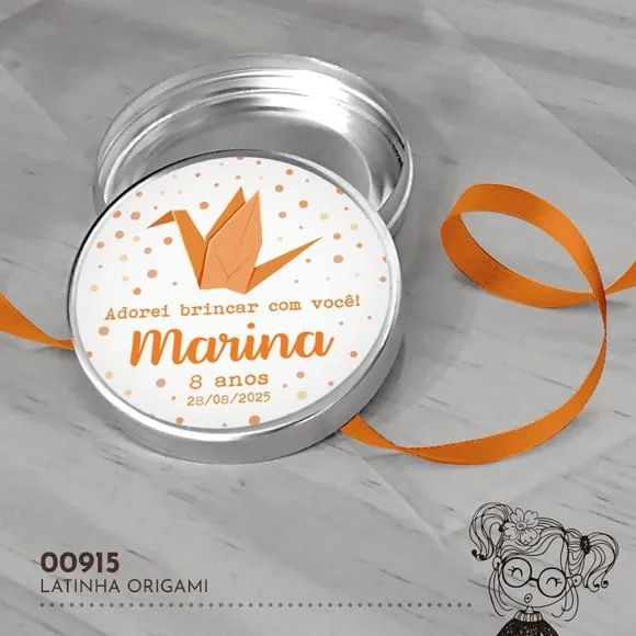 Latinha Adesivada Origami - 00915