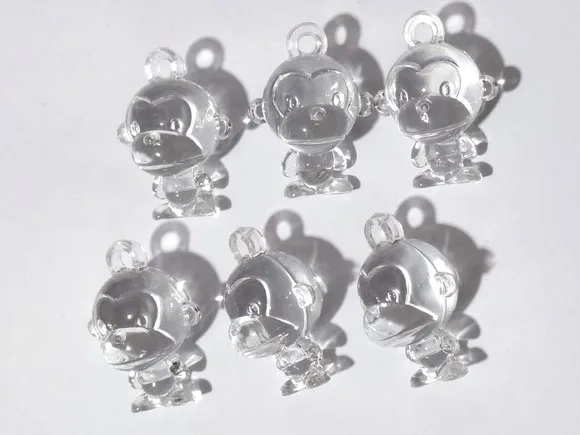 Pingente Macaco de Acrílico 3,8cm Pacote com 10 Unidades