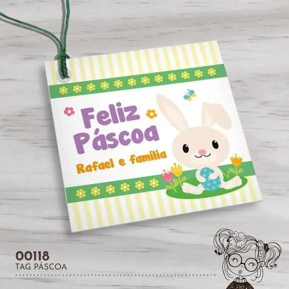 Tag Quadrada Páscoa - 00118