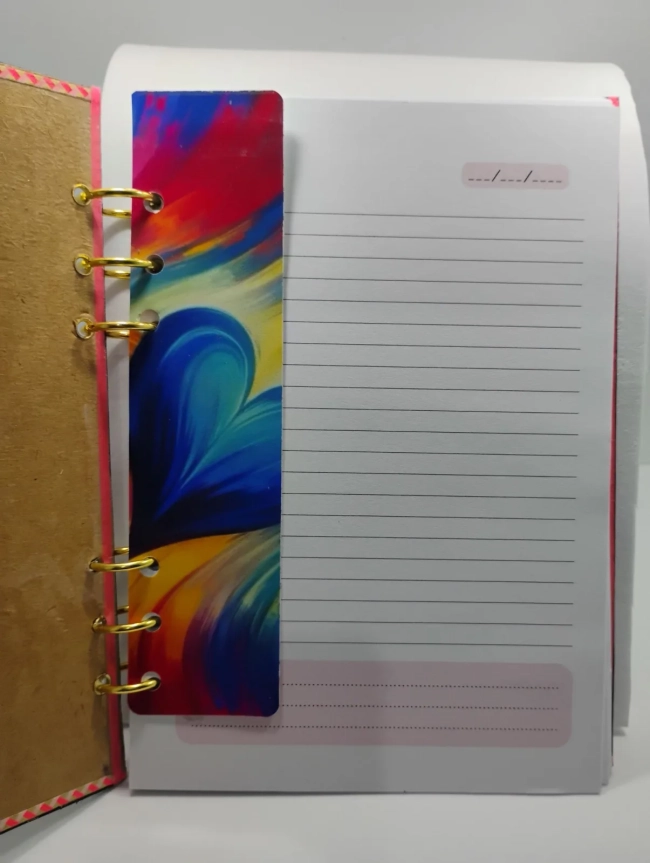 Caderno  Tipo Fichário Coração Kraft