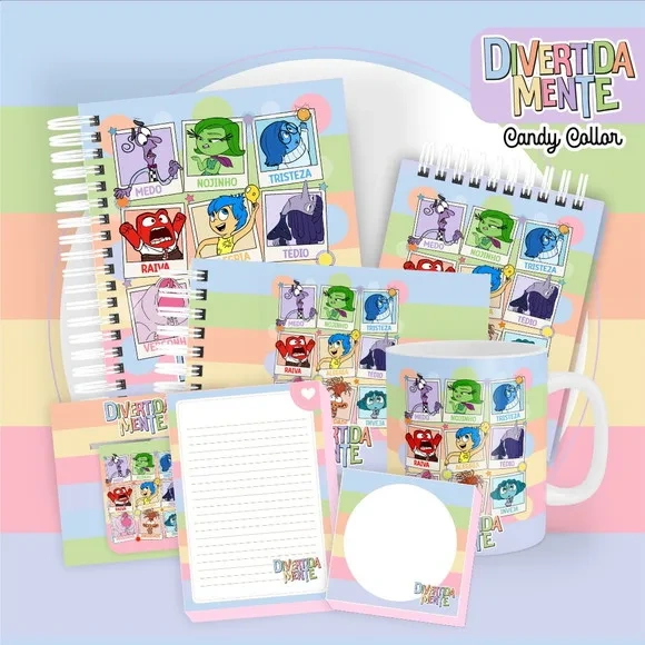 Kit Caderno, Bloquinho e Caneca Porcelana - Qualquer Tema