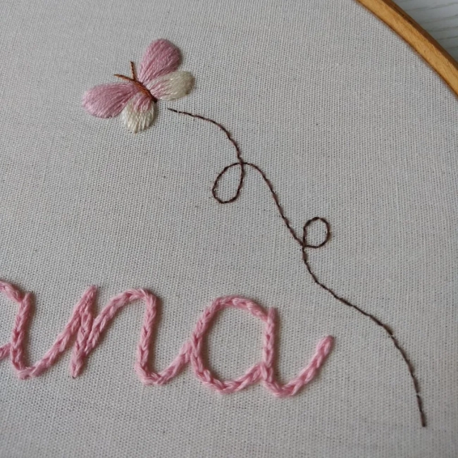 Porta Maternidade Bordado à mão - Floral Rosa 002