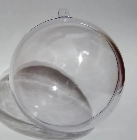 Bola Acrílica Transparente 7cm - Pacote com 10 Unidades