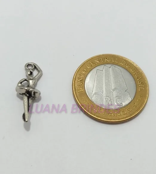 Pingente Bailarina de Metal Prata- Pct C/12 Unid