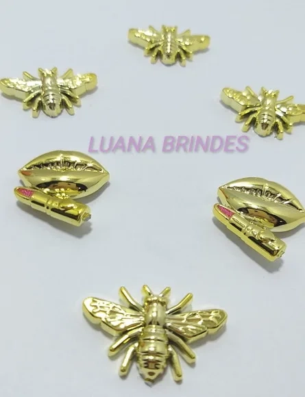 Aplique Boca e Mariposa em ABS - pct com 6 unidades
