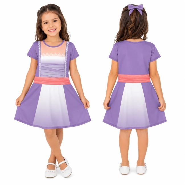 Vestido Infantil Titanic Roxo e Rosa – Fantasia Temática Inspirada no Filme Titanic para Meninas | Ricardo Fantasias