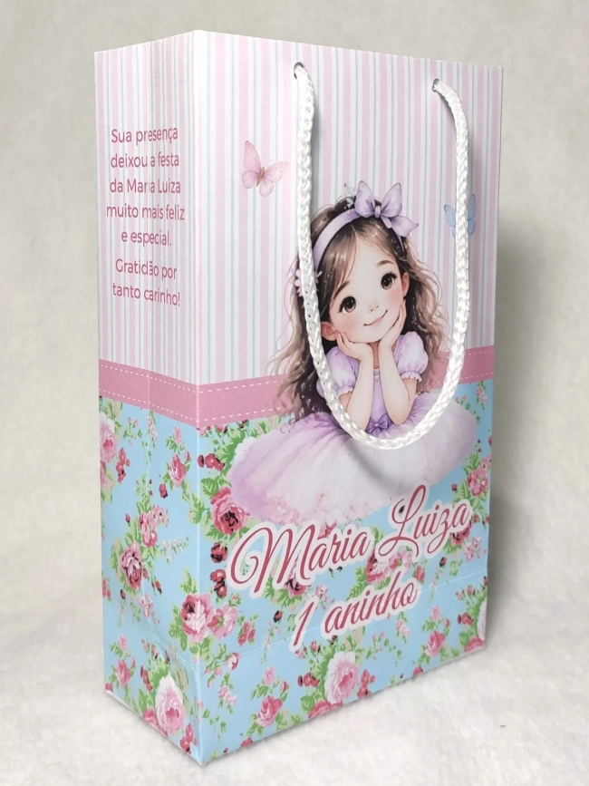 Sacolinha Personalizada 9,5x15,8x4,4 - Bem Pequena - Já Montada | Lembrancinha Festa Infantil | Todos os Temas