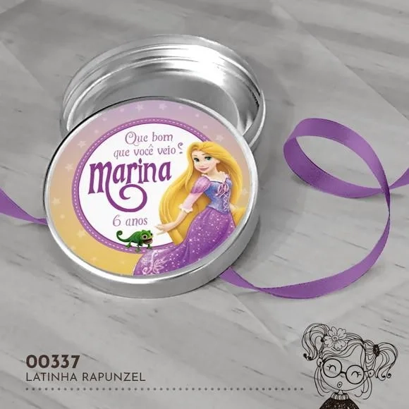 Latinha Adesivada Rapunzel - 00337