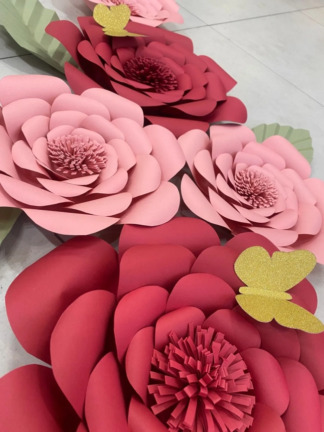 Kit 6 Peças de Flores de Papel