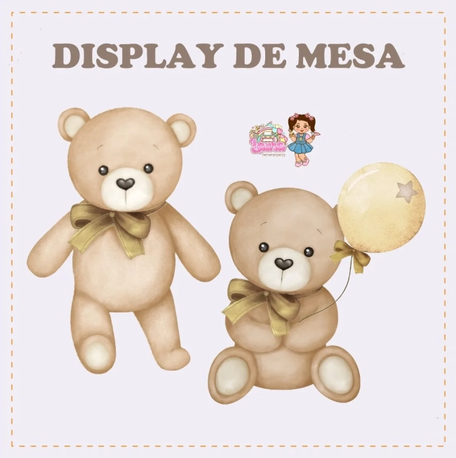 Kit Festa Só Um Bolinho CHA REVELAÇÃO URSINHO - Decoração de Festa