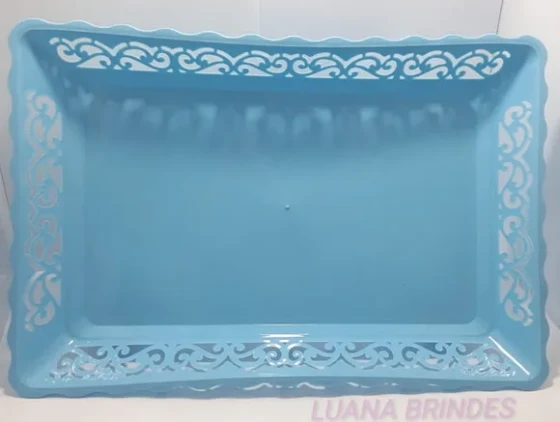 Travessa Provençal Azul de plástico - 36,5cm x 25cm - 1 unid
