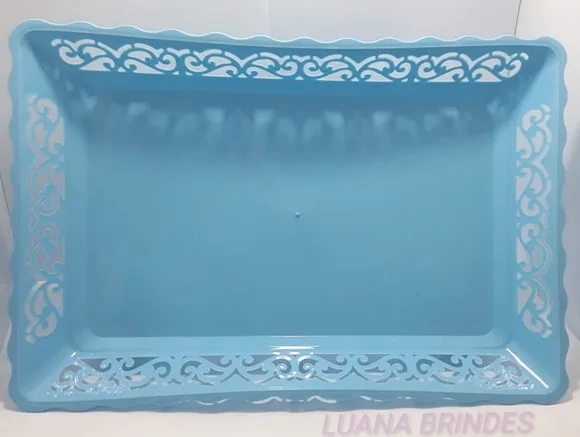 Travessa Provençal Azul de plástico - 36,5cm x 25cm - 1 unid