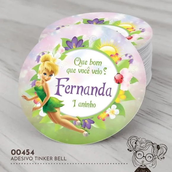 Adesivo Redondo Tinker Bell - 00454