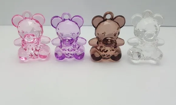 Pingente Ursinho de Acrílico de 4,6cm