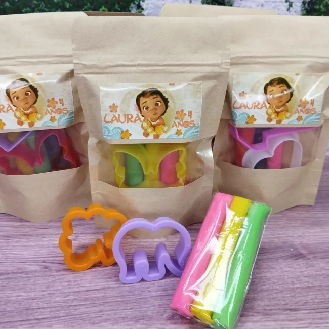 30 Unidades Kit Massinha Zip Lock - Moana Baby - Moana Adulta - Trabalhamos com qualquer tema - Informar tema no chat