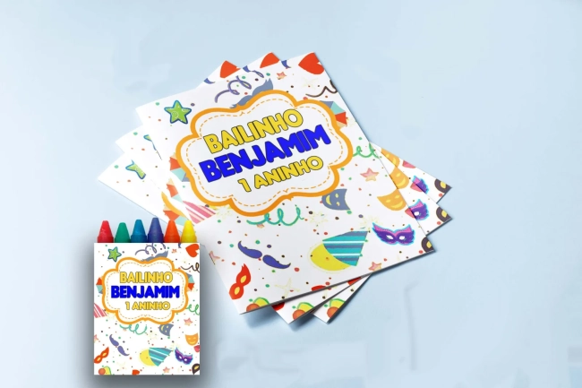 Revista para colorir  com Giz de cera Personalizado