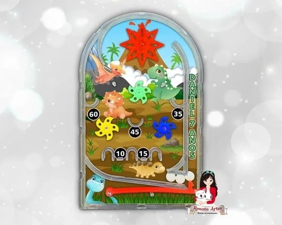 Pinball Fliperama Dinossauro Cute