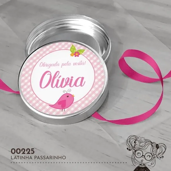 Latinha Adesivada Passarinho - 00225
