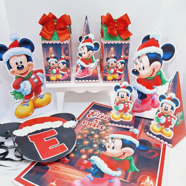 Kit Só um Bolinho NATAL DA MINNIE - Decoração de Festa - Caixinhas Personalizadas