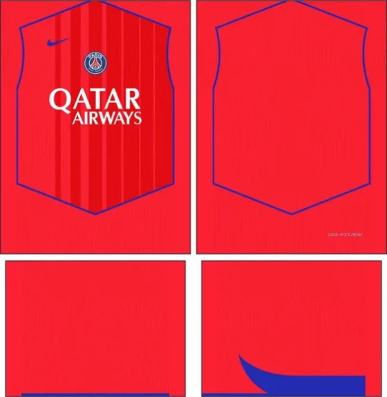Arte Vetor Camisa Psg Terceira 2025-2026