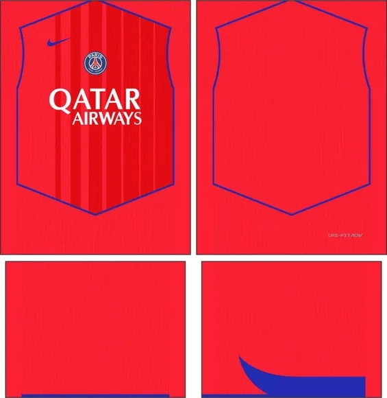 Arte Vetor Camisa Psg Terceira 2025-2026