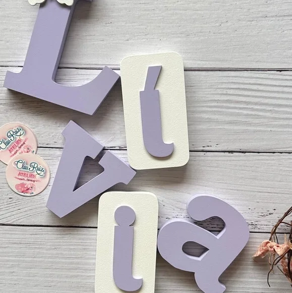 Blocos Nome Borboleta Decoração de Quarto de Bebê e Infantil
