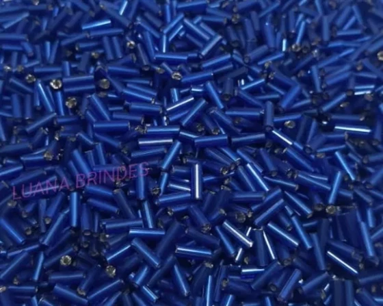 Canutilho Azul de acrílico - 3mm - pct com 50 gramas