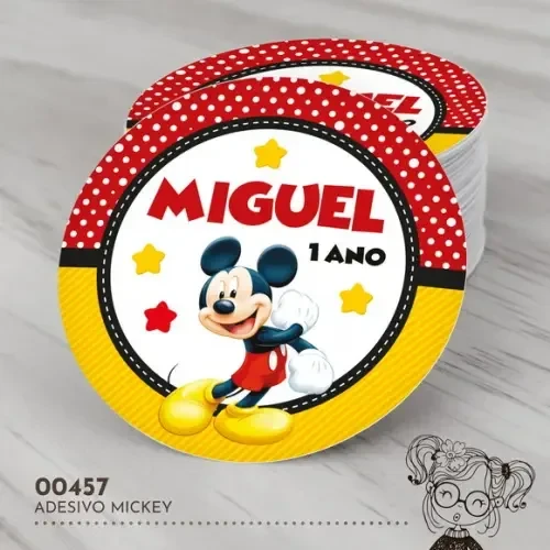 Adesivo Redondo Mickey - 00457