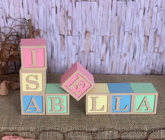 Decoração Bebê - Cubos 6x6cm Tons Terrosos Ts