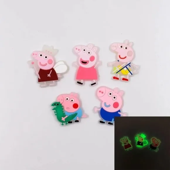Aplique Porquinha Rosa Fluorescente Emborrachado 6 Unidades