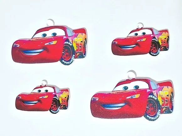 Pingente Carros Mc Queen de Acrílico Uv - Pct C/2kits