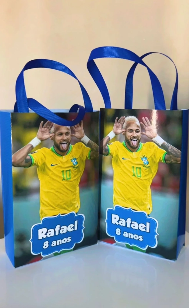 Sacolinhas Personalizada Neymar Brasil Lembrancinhas Para Aniversário
