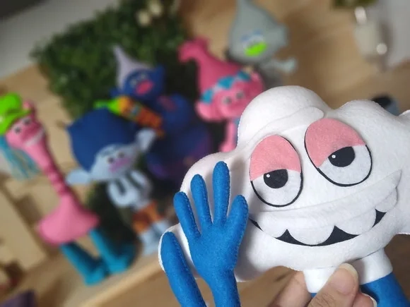 Trolls de Feltro - Kit com 6 Peças