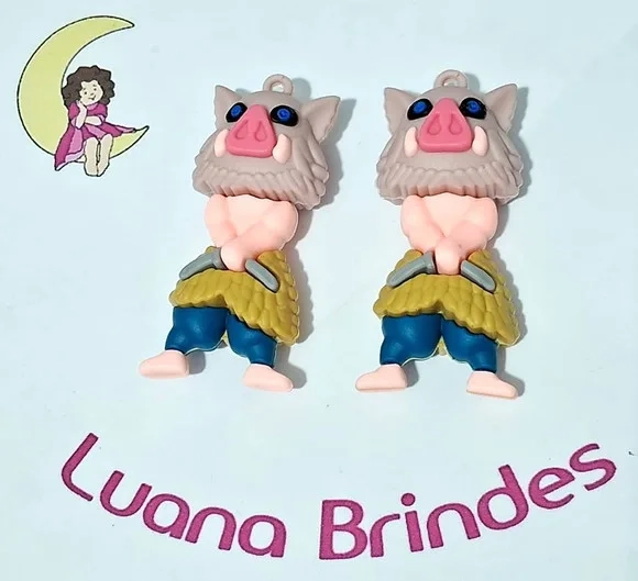Pingente Inosuke Hashibira 3d Pacote com 2 Unidades