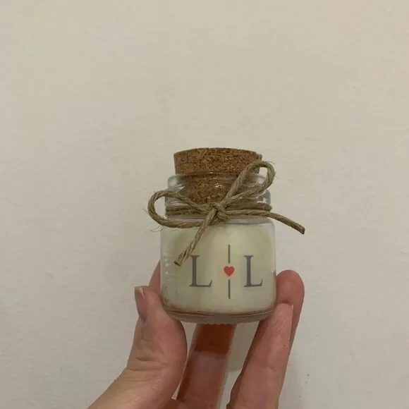 Lembrança Casamento Vela Aromática Vidro c/ Rolha e Sisal