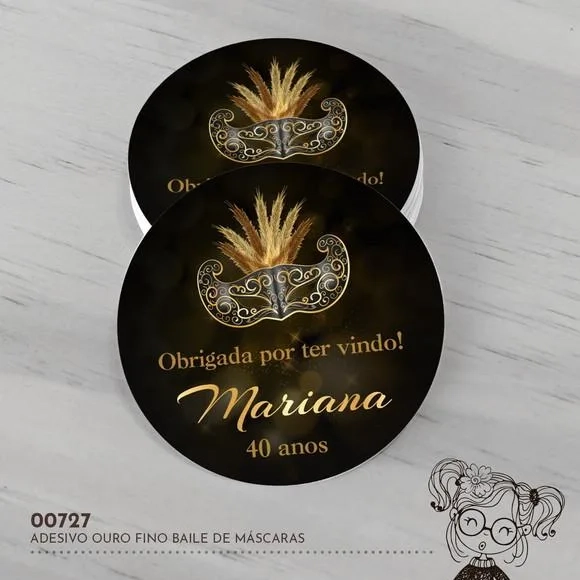 Adesivo Água Ouro Fino Baile de Máscaras - 00727