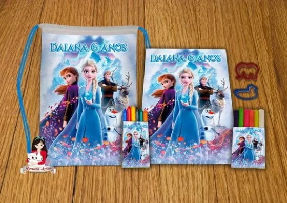 Kit Passatempo Personalizado na Mochila Frozen 2