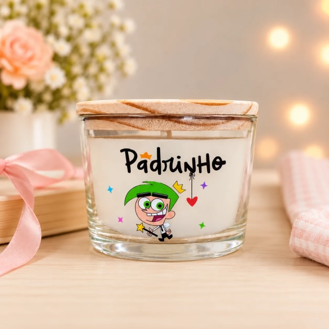 Vela Aromática Personalizadas Pedido de  Madrinha e Parinho