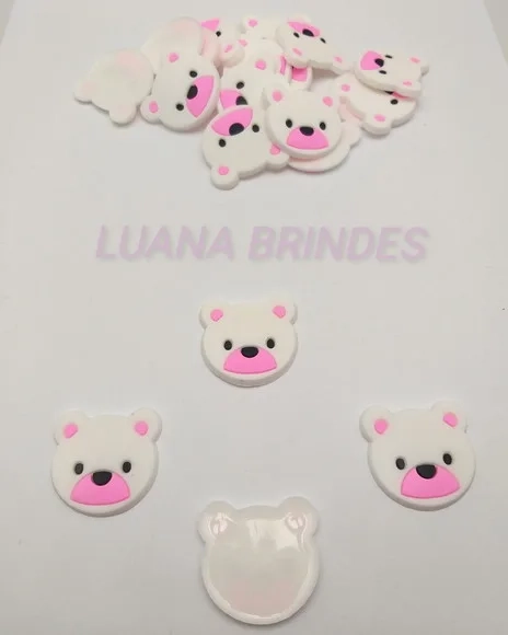 Aplique Carinha de Urso Emborrachado - Pct com 6 Unidades
