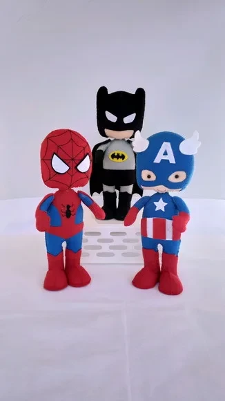 Combo Heróis Cuts em Feltro Lembrança ou Centro de Mesa 10pç