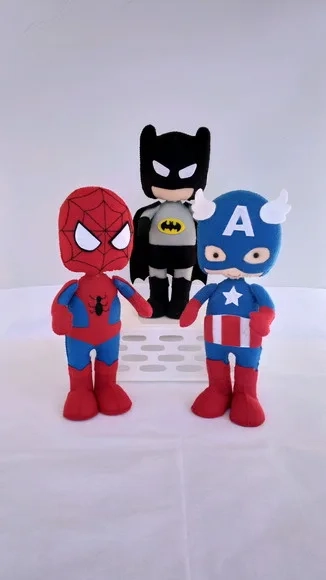 Combo Heróis Cuts em Feltro Lembrança ou Centro de Mesa 10pç