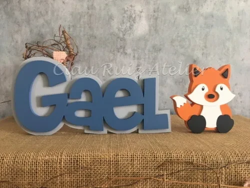 Letras Decorativas De MDF SOBREPOSIÇÃO E RAPOSA