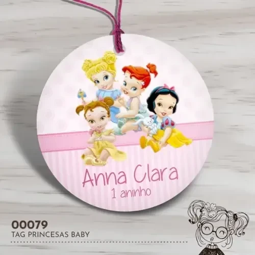 Tag Redonda Princesas Baby - 00079