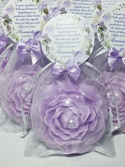 Lembrancinha 15 Anos Sabonete Flor Peônia Perfumado