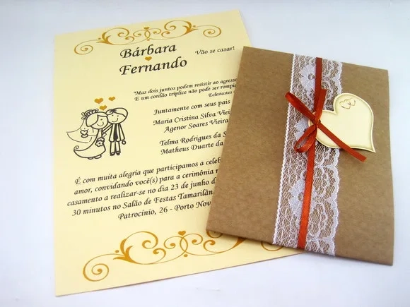 Convite Casamento Estilo Rústico
