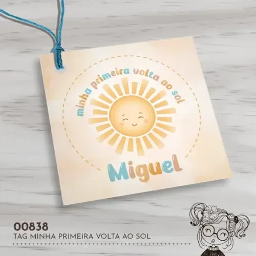 Tag Quadrada Minha Primeira Volta ao Sol - 00838
