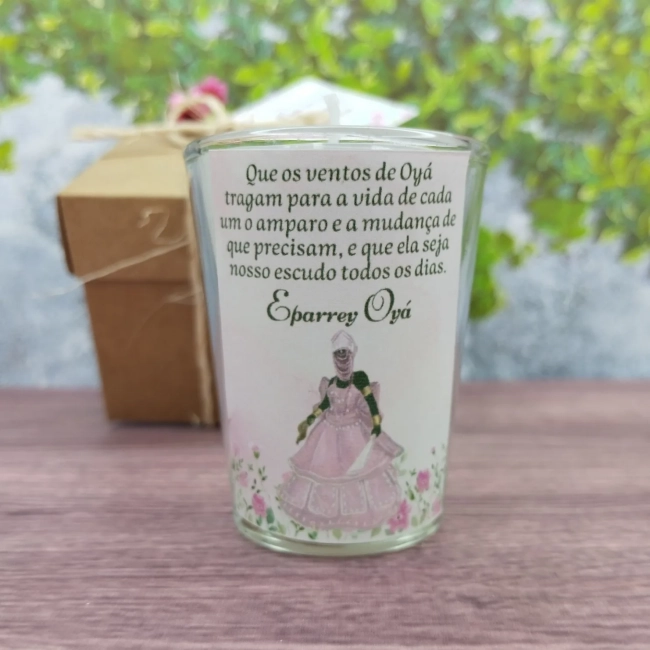 35 Unidades Vela Aromática no Copo Personalizada Oyá Iansã.  Fazemos qualquer tema